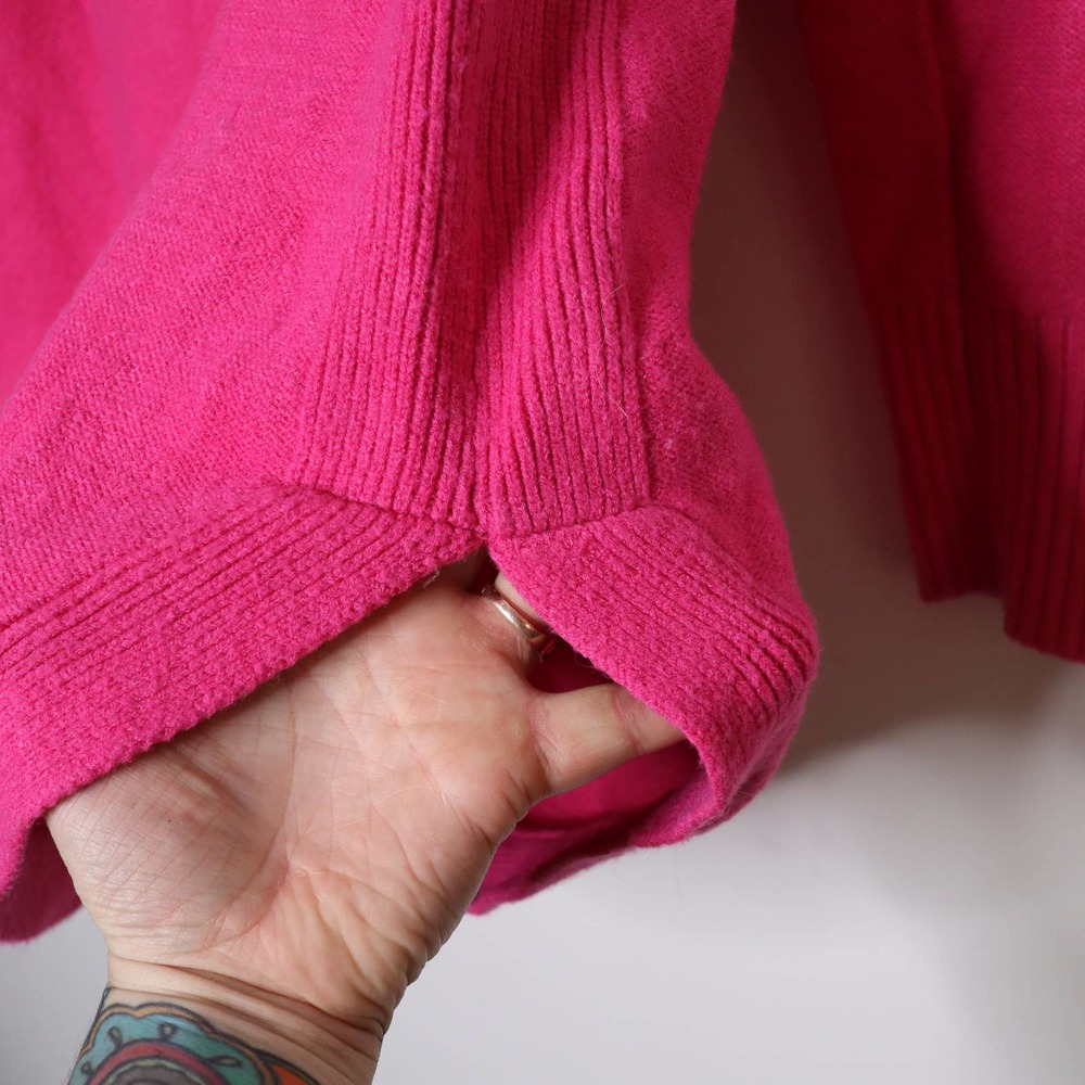 ANTHROPOLOGIE MOTH Brenda Cowl Neck Sweater Hot Pink Size M Loose Fit Pullover - Picture 4 of 10